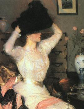 Frank Benson : Lady Trying On a Hat